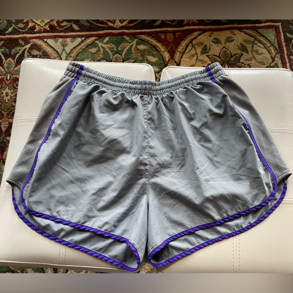 PINK Victoria's Secret Gray and Purple Athletic Shorts Size Large